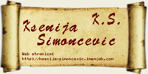 Ksenija Simončević vizit kartica